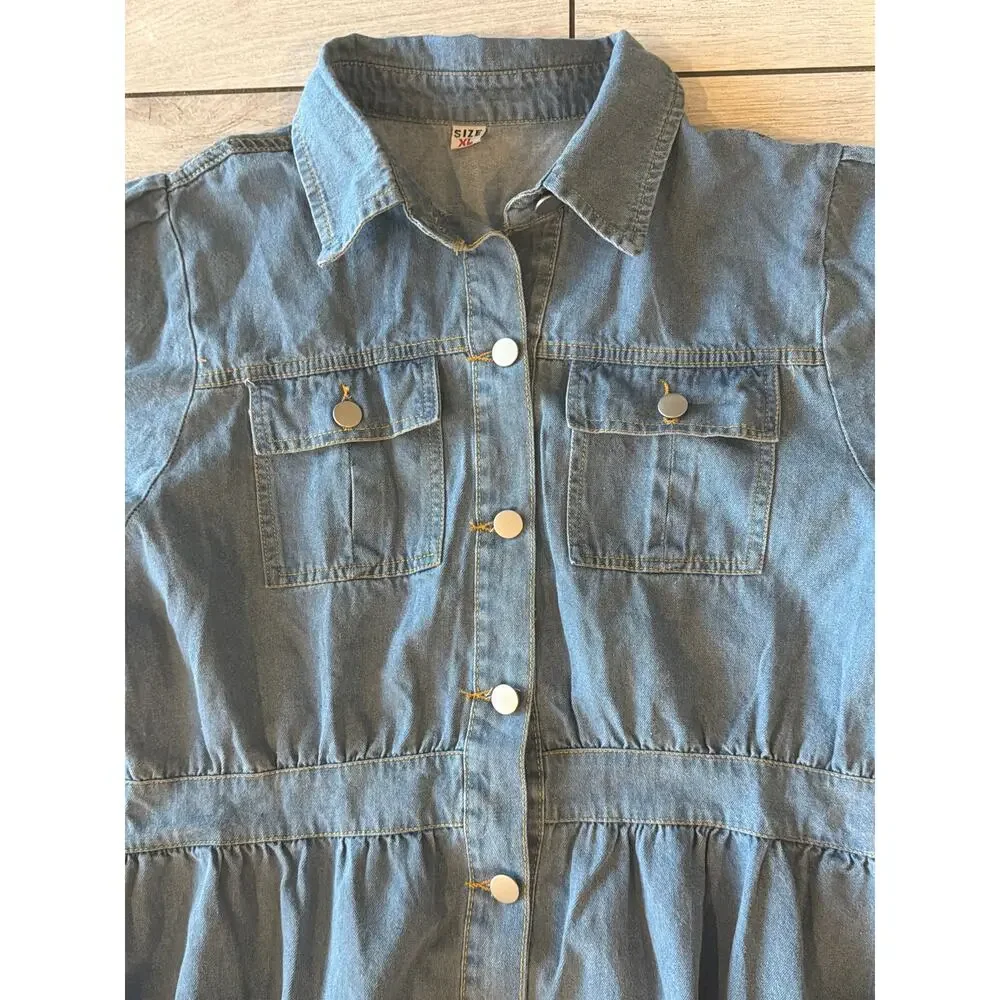 Denim Button-Up Dress - Picture 2 of 6